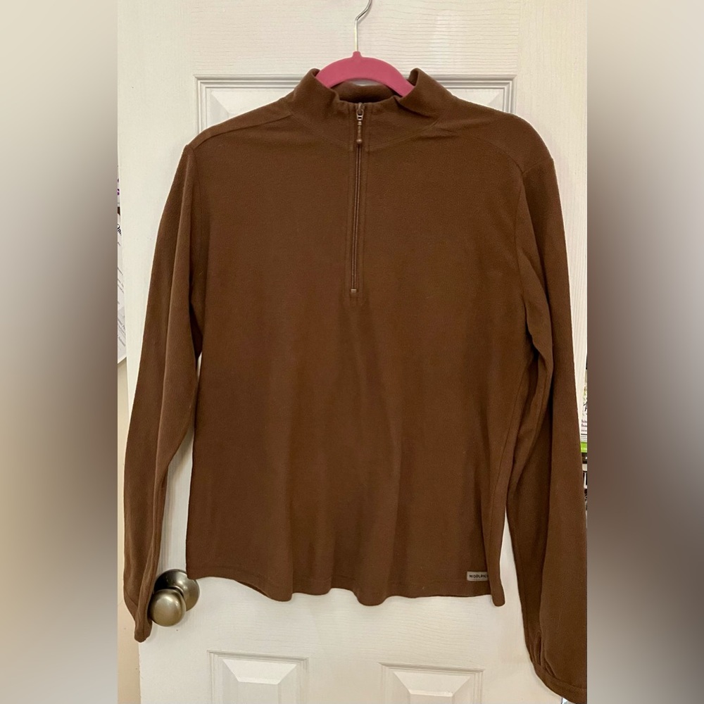 Vintage Woolrich Wool Sweater - 1/4 Zip Pullover Knit Women Large - Brown